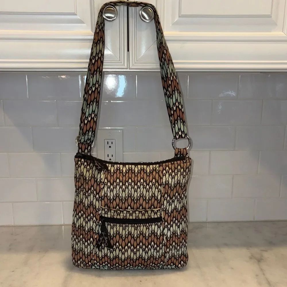 Vera Bradley Hipster Crossbody Bag Sierra Stream Pattern Quilted Cotton Purse